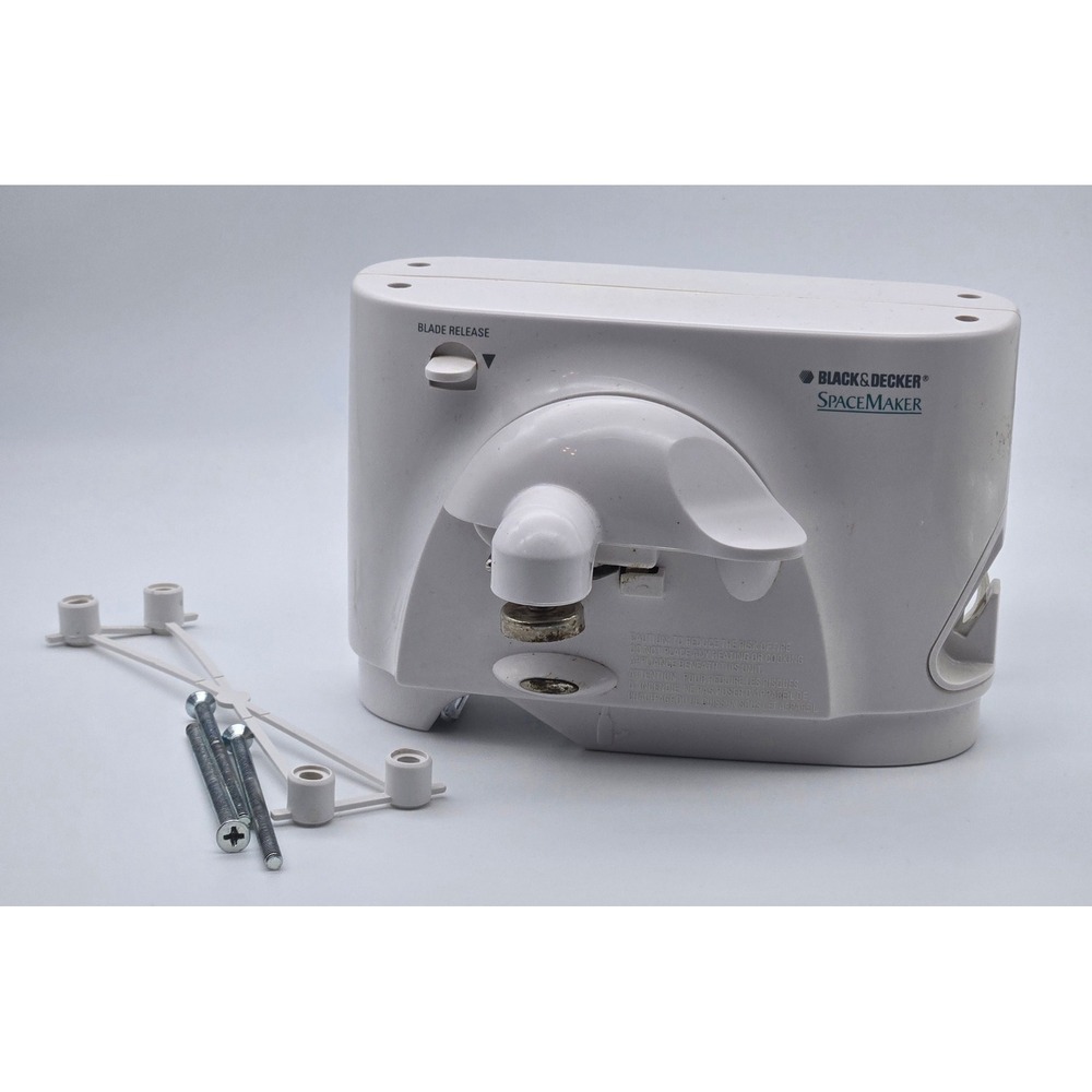 Black & Decker SpaceMaker Can Opener Under Cabinet Electric White EC85 Tested